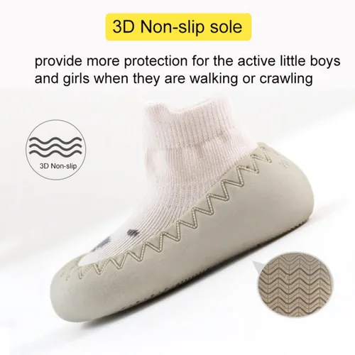 Miniatura 3 de BEHELE Calcetines antideslizantes para bebés y niñas, zapatos antideslizantes para el suelo para niños y niñas, primeros caminos, 2 pares