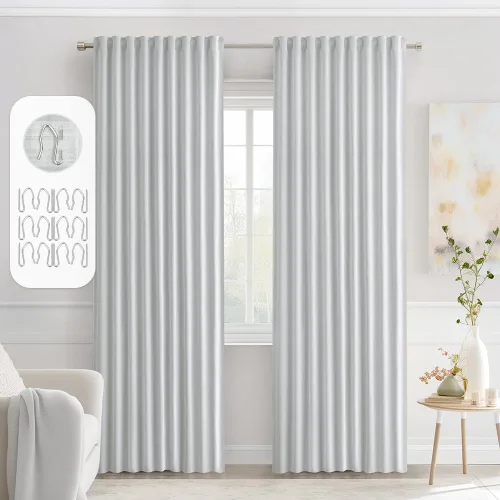 Miniatura 37 de MIULEE Cortinas opacas con pestaña trasera de 63 pulgadas de largo, juego de 2 paneles para sala de estar, dormitorio, privacidad, bolsillo