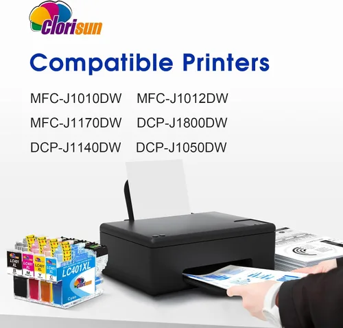 Miniatura 2 de Cartuchos de tinta LC401 LC401XL para impresora Brother, reemplazo para cartuchos de tinta Brother MFC-J1010DW MFC-J1170DW MFC-J1012DW DCP-J1800DW