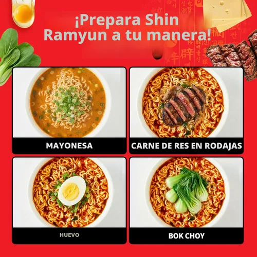 Miniatura 8 de Nongshim Ramen Noodles, Ramen instantáneo gourmet, sopa de fideos microondas premium, Shin picante, paquete familiar, 4.23 onzas (paquete de 20)