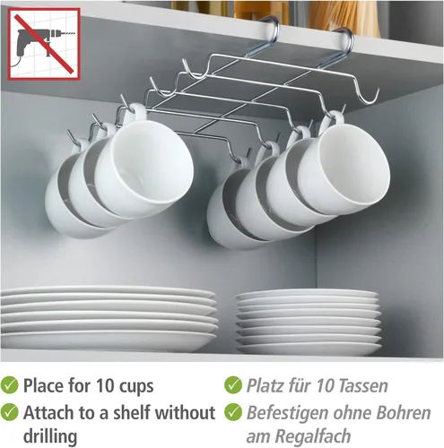 Miniatura 3 de Wenko 2748130100 - Portavasos cromado para 10 tazas (11.0 x 2.0 x 8.7 in)