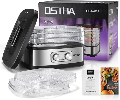 Miniatura 9 de OSTBA Deshidratador de alimentos, deshidratador para alimentos y cecina, frutas, hierbas, verduras, control de temperatura, máquina eléctrica