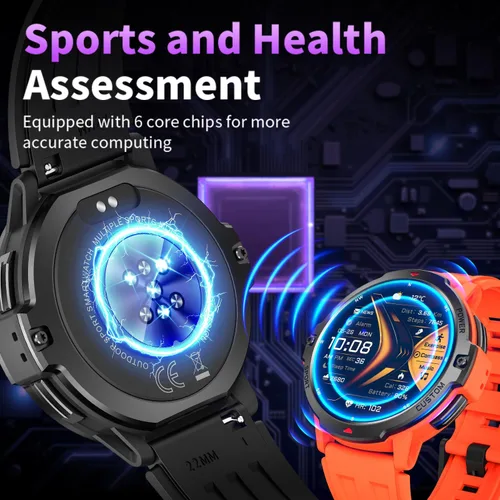 Miniatura 9 de GPS Smart Watches for Men,580mAh/1.46'' Military Smart Watch,3ATM Waterproof Outdoor Men's Sport Watches with 100+ Sports,24/7 Sleep/Heart Rate Gray