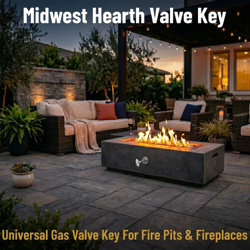 Miniatura 2 de Midwest Hearth Llave de válvula universal para fogatas de gas y chimeneas, color negro plano (3 pulgadas)