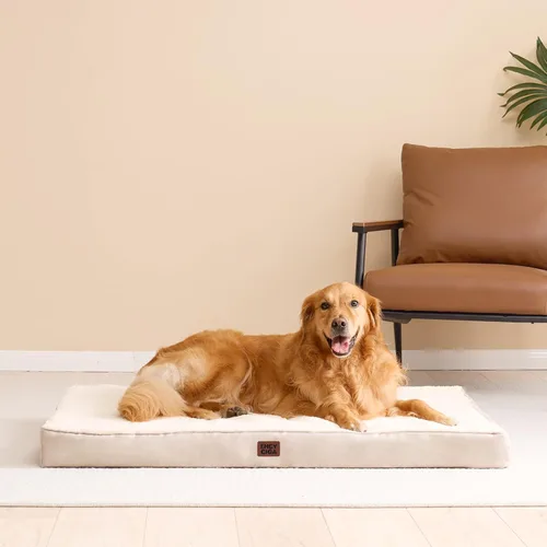 Miniatura 8 de EHEYCIGA Camas ortopédicas para perros grandes con funda extraíble lavable, color camello, 36 x 27 pulgadas