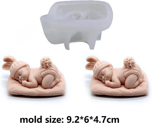 Miniatura 5 de Molde de Resina y Jabón de Silicona para Bebé que Duerme - Moldes de Retrato y Vela, Suministros para Manualidades jabón-somnoliento-bebé