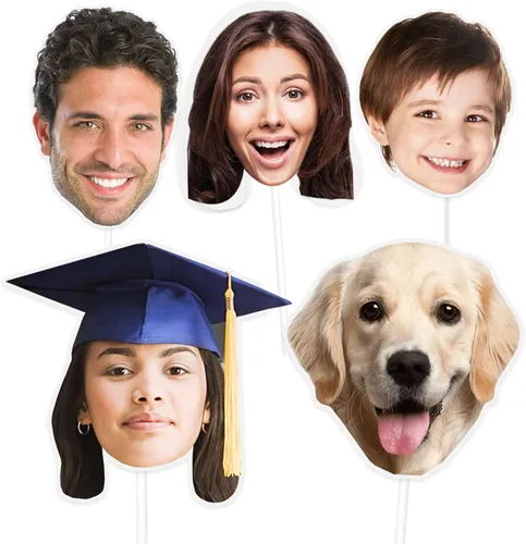 Miniatura 7 de Recorte facial en un palo, ventilador personalizado de caras divertidas, recortes de cabeza de foto personalizados para fiestas, cumpleaños, bodas