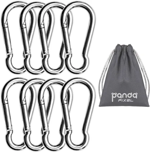 Miniatura 8 de Pixel Panda Accesorios de fitness, 3.1 pulgadas de carga de mosquetón de 800 libras, paquete de 4 y 2 accesorios de cable de mango D