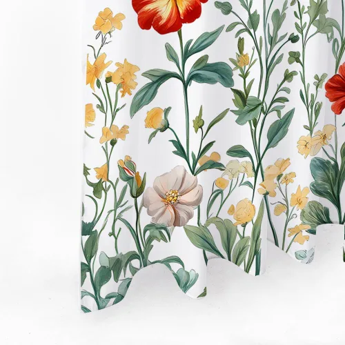 Miniatura 3 de Cortina de ducha de jardín de flores silvestres, diseño floral de prado de acuarela, 72 x 72 pulgadas, tela de poliéster, juego de cortinas de ducha