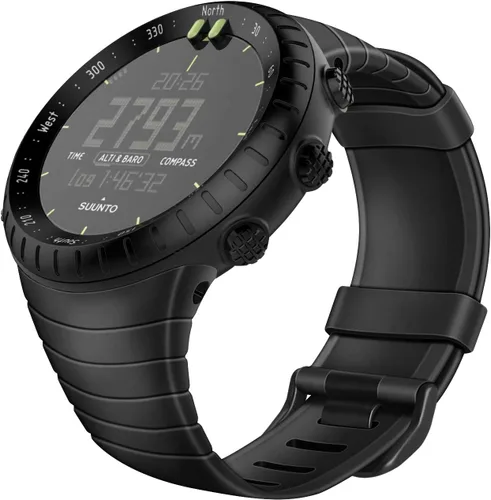 Fintie Correa de reloj compatible con Suunto Core, correa de goma de repuesto con cierre de metal compatible con Suunto Core Smartwatch, color negro