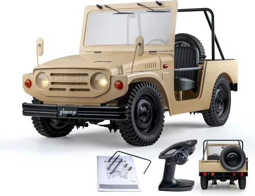 BEEZRC FMS 1/6 Jimny LJ10 - Carrera RC con licencia oficial, 4WD 9.3 mi/h Hobby control remoto con luces LED, transmisor de 4 canales de 2.4 GHz,