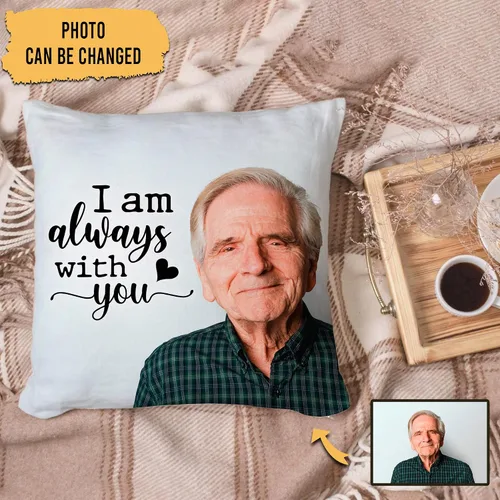 Miniatura 2 de Hyturtle Almohada conmemorativa personalizada de condolencias con inserto de 12 x 12 pulgadas, regalos impresos de doble cara para la pérdida de un