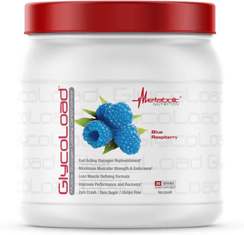 Metabolic Nutrition, Glycoload, 100% micronizado cíclico racimo dextrina carbohidrato en polvo, glucógeno muscular carga de carbohidratos, Frambuesa