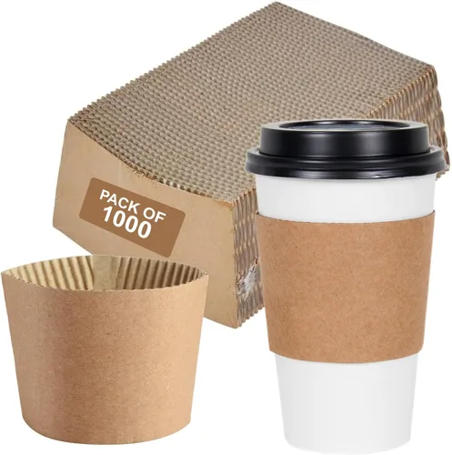 Miniatura 2 de Pantryware Essentials Fundas de café PE, 10 oz - 20 oz. Tazas (paquete de 100), Kraft natural