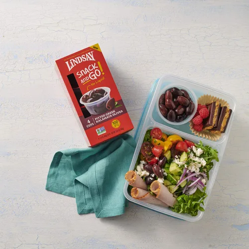 Miniatura 3 de LINDSAY Aceitunas Kalamata griegas sin hueso Snack and Go, caja de 4 (16 tazas de aperitivo)