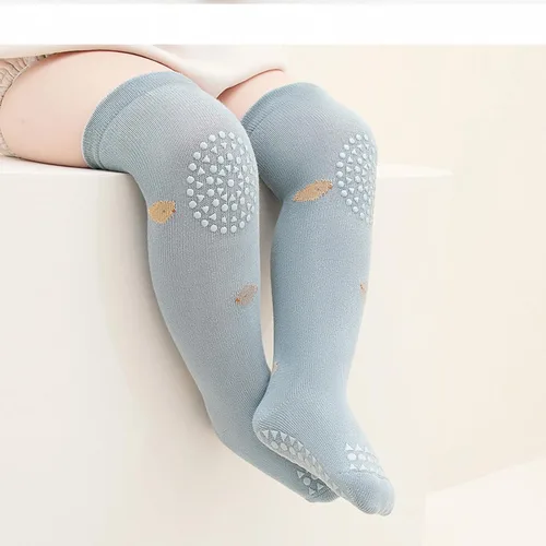 Miniatura 2 de Calcetines antideslizantes hasta la rodilla para bebés y niños pequeños, calcetines antideslizantes para recién nacidos, 5 pares