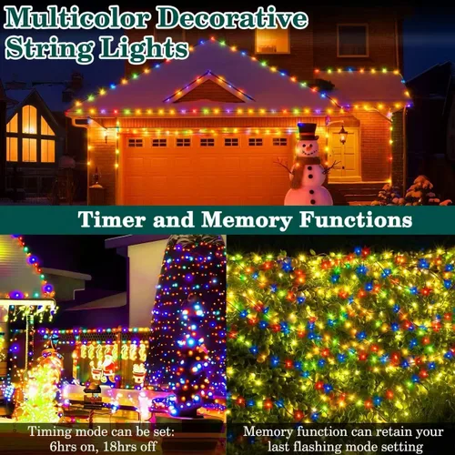 Miniatura 5 de HYH Luces de Navidad para Exteriores 1000 LED 328 Pies Luces de Cadena Multicolor, IP67 Impermeable Interior Luces de Hadas de Navidad Multifunción