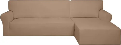 Miniatura 28 de PureFit - Fundas superelásticas para sofá modular en L, 2 fundas de elastano antideslizantes con borde elástico, ideal para niños y mascotas