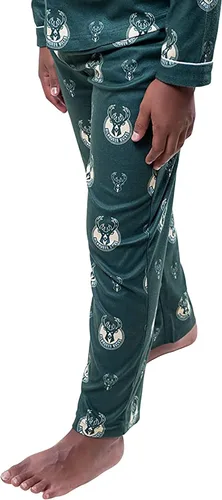 Miniatura 4 de Ultra Game NBA Boys 2-Piece Loose-fit Button Down Pajamas Set (Sizes 4-20)