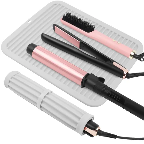 Miniatura 8 de Alfombrilla de silicona resistente al calor, alfombrilla profesional para herramientas de cabello para rizadores, planchas, alisadores de pelo