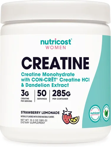 Miniatura 7 de Nutricost Monohidrato de creatina en polvo para mujeres, micronizado, limonada de fresa, 100 porciones, vegetariano, sin OMG, sin gluten