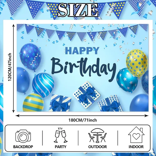 Miniatura 2 de Cartel de feliz cumpleaños, globos de confeti, decoración temática de confeti para niñas, niños, mujeres, hombres, 1, 1, 16, 18, 21, 30, 40, 50, 60