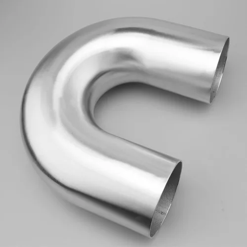 Miniatura 5 de AC PERFORMANCE Codo de aluminio de 180 grados de 4" (102mm) OD Tubo de intercooler para toma de aire, radio 1D, distancia centro a centro 8" Plata