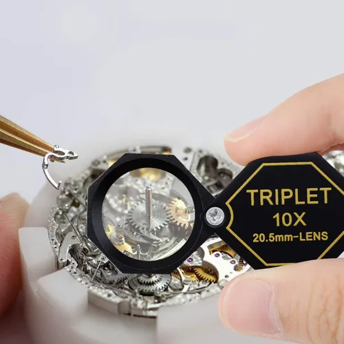 Miniatura 2 de 10 lupas para joyería, lupa de 0.807 in, lente trillizo, cristal óptico, herramienta de aumento de gemas de bolsillo para joyero, filatelista