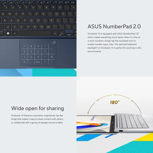 Miniatura 6 de ASUS Vivobook Laptop Business Computer 2025-2026, Microsoft Office de por vida, Copilot, pantalla FHD de 14 pulgadas, CPU Intel i5 de 10 núcleos, 16