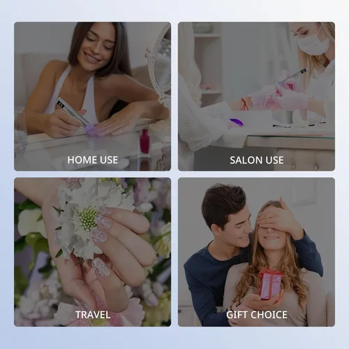 Miniatura 6 de AIRSEE Mini lámpara de uñas inalámbrica, luz UV de mano con pantalla LCD para uñas de gel, secador de uñas USB recargable para secado rápido