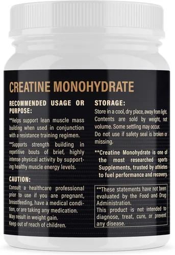 Miniatura 15 de Polvo de Monohidrato de Creatina 100% Puro, Fabricado en Canadá, 1000 g (200 Porciones) Polvo Micronizado, Crecimiento Muscular, Sin Sabor, Ideal