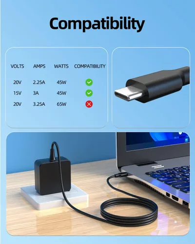 Miniatura 4 de Superer Cargador rápido apto para Asus Chromebook USB C, 45W