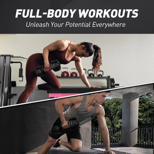 Miniatura 6 de RitKeep - Juego de mancuernas ajustables de 65 libras / 95 libras con mango de metal antideslizante para ejercicio y fitness, ajuste rápido