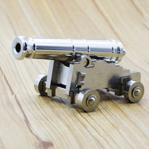 Miniatura 4 de zonzxcv Z-ONE - Mini cañón de acero inoxidable, modelo famoso naval del siglo XIX y cañones Napoleón hechos a mano altamente coleccionables