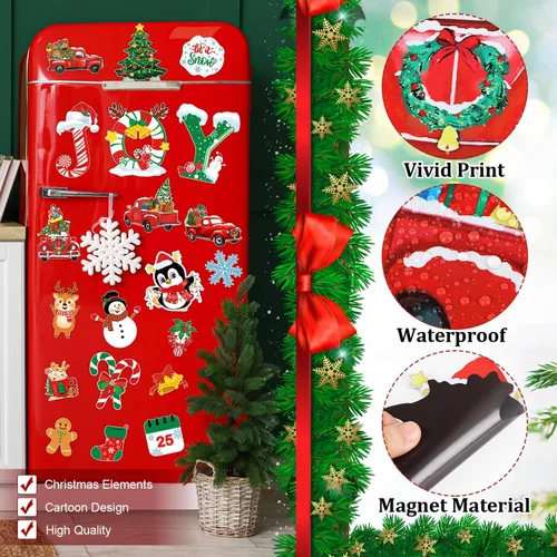 Miniatura 6 de 20 imanes de Navidad para nevera, imanes de decoración de puerta de garaje de Navidad, imanes magnéticos decorativos para nevera para automóvil