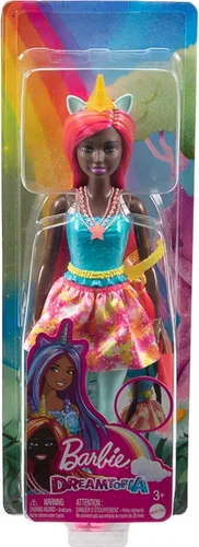 Miniatura 6 de Barbie Dreamtopia - Muñeca de unicornio con pelo rosa y amarillo y falda extraíble y accesorios, incluyendo diadema y cola de unicornio