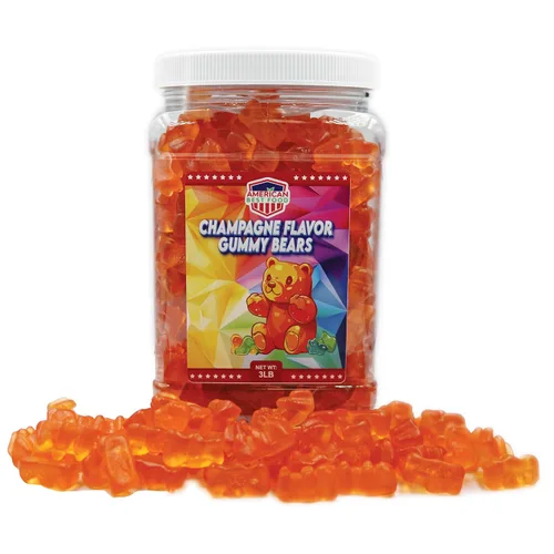 Miniatura 12 de Oso de goma de 3 libras en recipiente de plástico transparente (6 sabores)