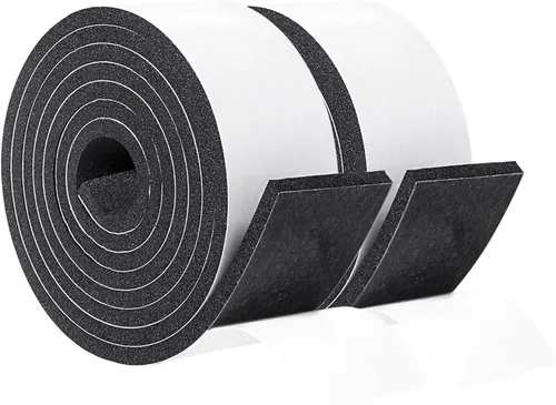Yotache Cinta De Tira De Sellado De Goma Espuma 2" x 1/4", Tiras Adhesivas De Espuma Cinta De Espuma De Celda Cerrada Burlete Meteorológico
