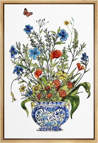 Miniatura 47 de NWT Impresión en lienzo enmarcado para pared, acuarela, grullas, pájaros volando, naturaleza salvaje, ilustraciones de arte moderno decorativo