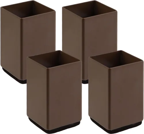 Miniatura 14 de Elevador cuadrado de acero para muebles, 4 piezas, color negro, altura de elevación de 1.97 a 2.75 pulgadas, se ajusta a patas de 1.5 pulgadas