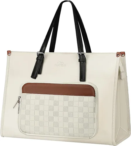 Miniatura 17 de MATEIN - Bolsa de mano para laptop de 17 pulgadas para mujer con compartimento para el almuerzo, maletín de trabajo convertible de piel sintética