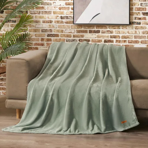 Miniatura 14 de Lucky Brand Camper Plaid Verde Oliva 50"x70" Manta de Felpa Acogedora - Manta de Microfibra Premium para Comodidad y Estilo Lujosos
