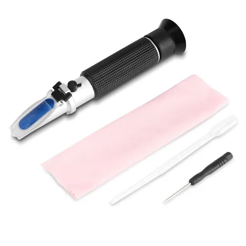 Miniatura 6 de Refractómetro de alcohol para porcentaje de volumen de alcohol espirituoso, probador de alcohol de mano con compensación automática de temperatura