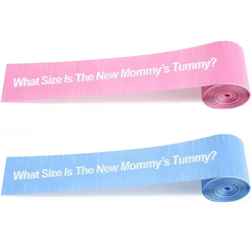 Miniatura 10 de 2 Rollos de 2 Pulgadas x 150 Pies Cinta Métrica para Baby Shower Medición de Barriga Juego de Barriga Cinta Métrica de Papel para Barriga