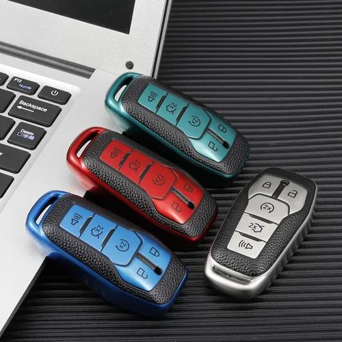 Miniatura 7 de Funda para llavero para Ford F150 Explorer Fusion Mustang Edge Lincoln MKZ MKC MKX TPU suave accesorios para automóvil inteligente (rojo)