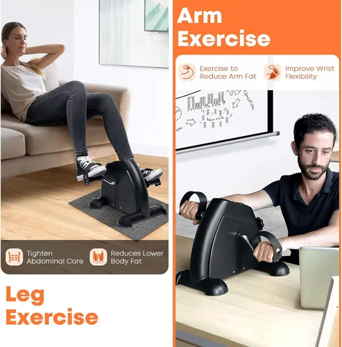 Miniatura 4 de Mini Exercise Bike, AGM Under Desk Bike Pedal Exerciser Foot Cycle Arm & Leg Pedal Exerciser with LCD Screen Displays Negro
