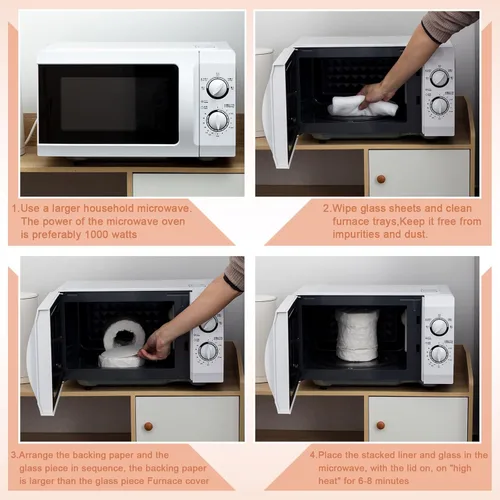 Miniatura 7 de Jutom 50 hojas de papel redondo para horno, papel para horno de microondas, 4.7 pulgadas, fibra de cerámica, aislamiento de papel, manta de fibra
