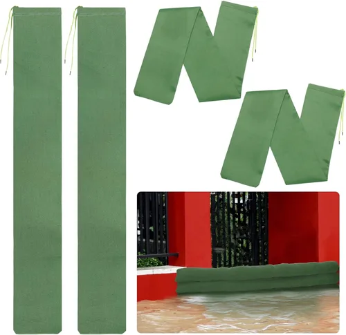Miniatura 11 de 4 bolsas de arena de 3 x 6 pulgadas de largo para inundaciones – Tubo de lona gruesa para protección contra inundaciones con banda elástica, tubo