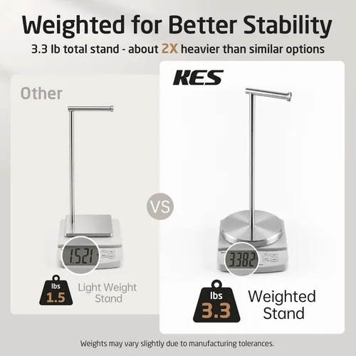 Miniatura 2 de KES Soporte de papel higiénico SUS 304 Acero inoxidable Pedestal a prueba de óxido Soporte de rollo de papel de tocador Soporte de piso Moderno Gris