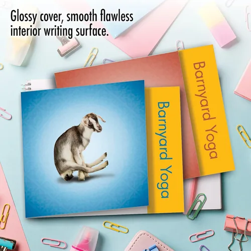 Miniatura 5 de The Best Card Company - 10 tarjetas de notas de yoga en blanco (4 x 5.12 pulgadas) - Tarjetas de notas en caja con sobres, tarjetas de animales